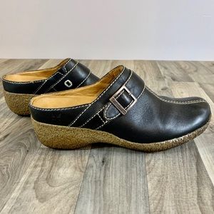 Black leather slip on Mules               Size 8